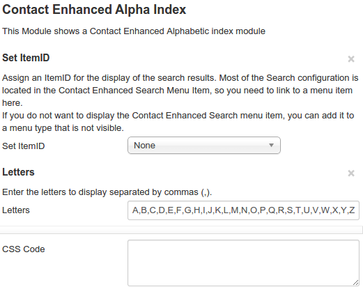 Contact Enhanced Search Module configuration options